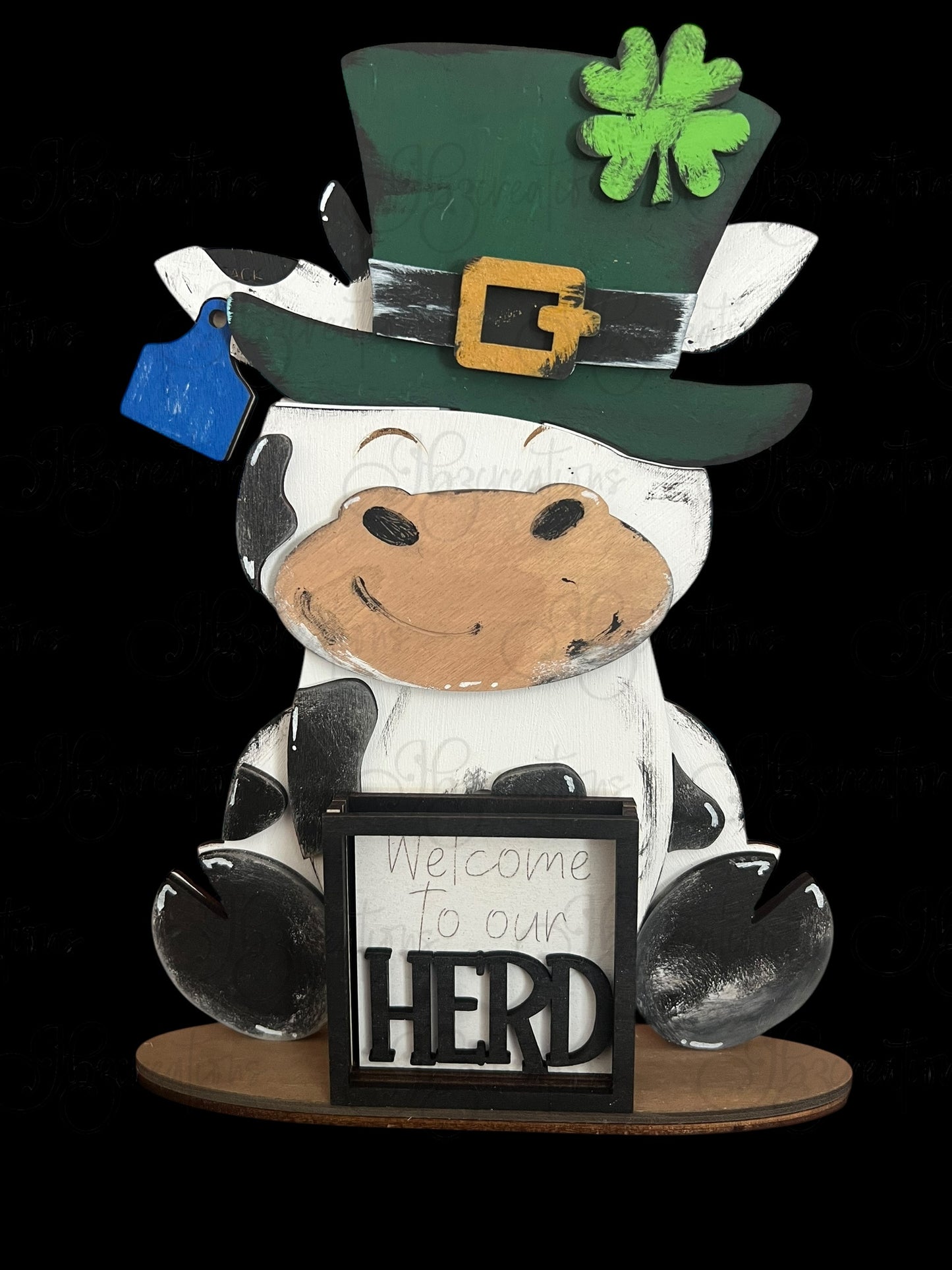 Farm Animal Cow with Interchangeable Seasonal Hats Shelf Sitter Cow Decor Cow Decorations