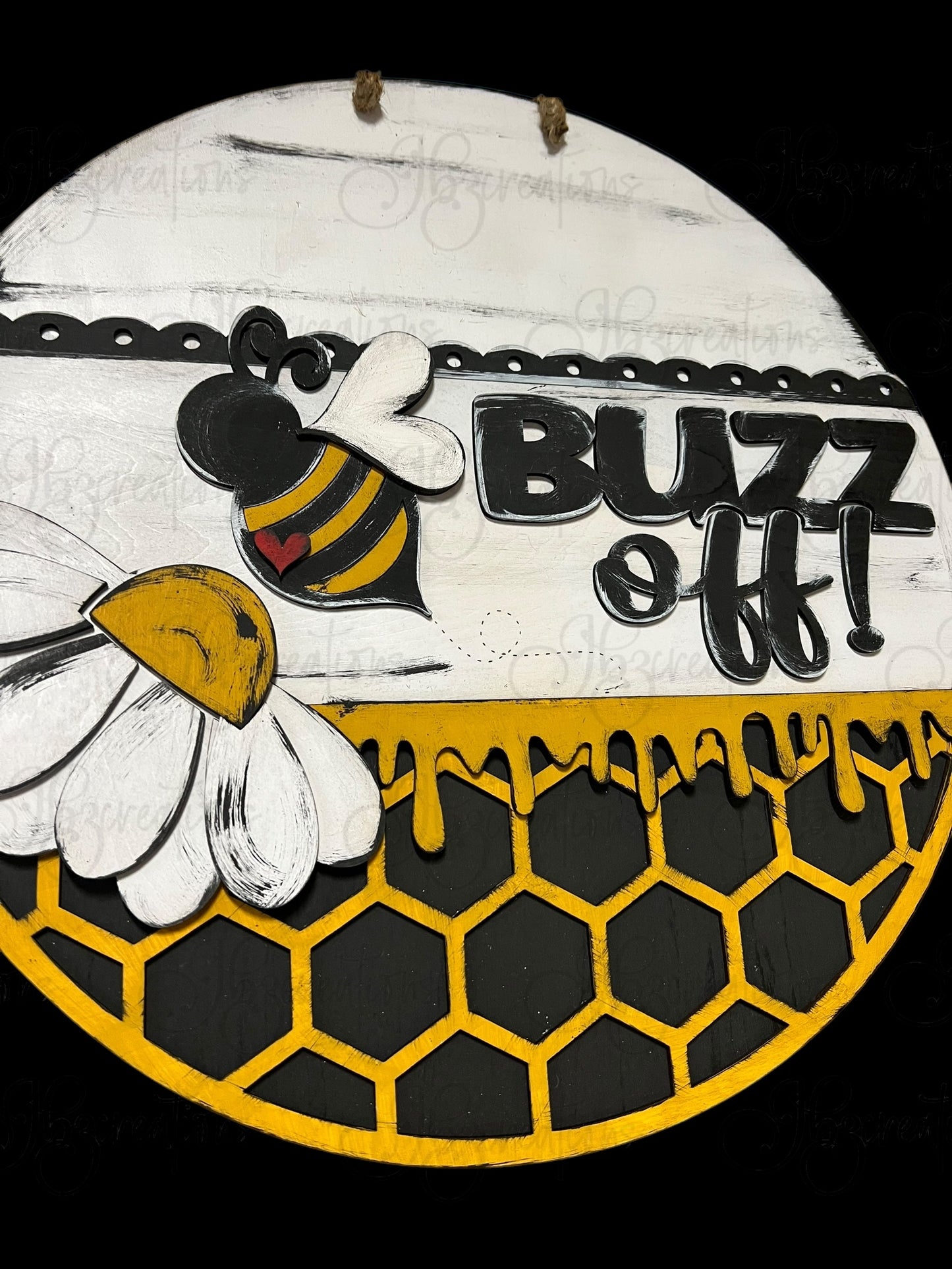 DIY Buzz Off Honey Bee Welcome Round Sign Bee Door Sign Round Sign DIY Door Hanger Do It Yourself, Create It Yourself