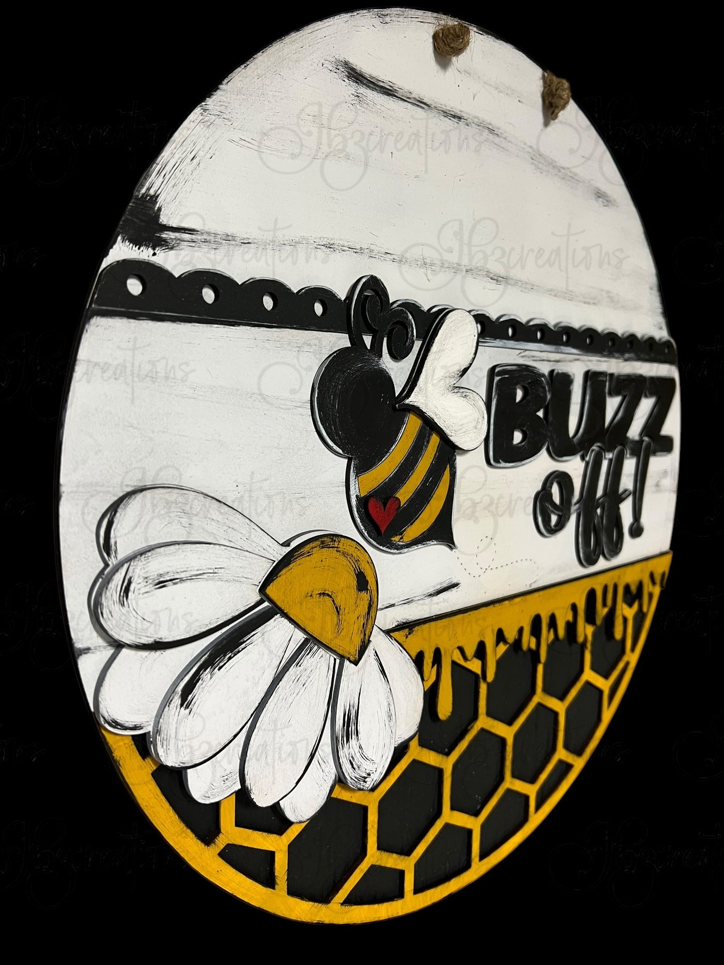 DIY Buzz Off Honey Bee Welcome Round Sign Bee Door Sign Round Sign DIY Door Hanger Do It Yourself, Create It Yourself