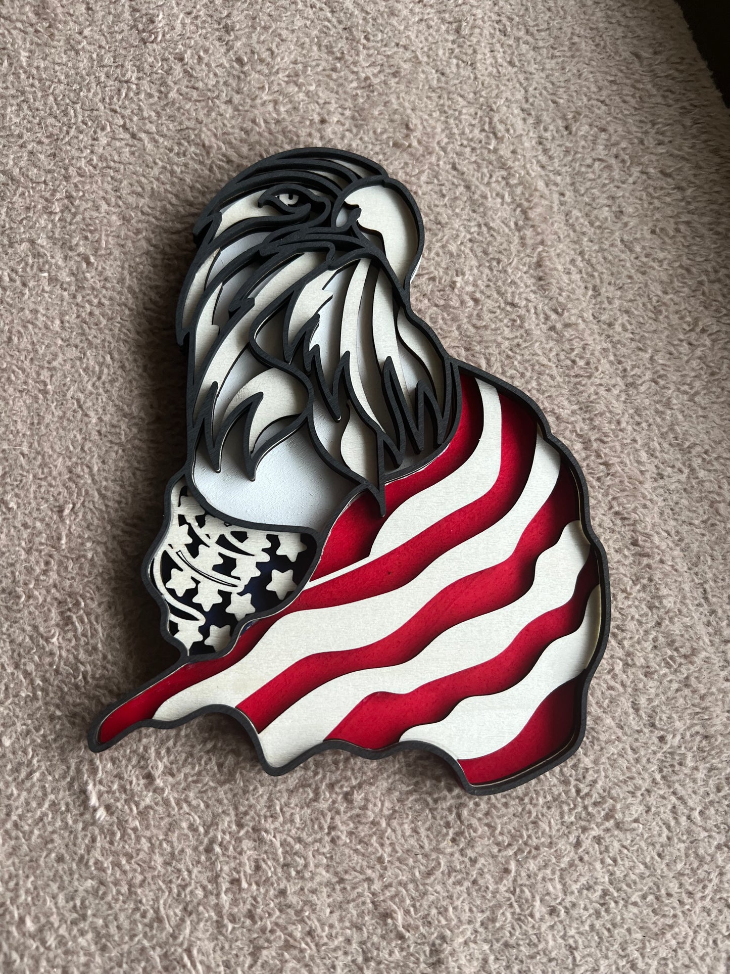 Eagle Head Wall Hanging, Unique Gift for Eagle Lover, Patriotic Gift, Rustic Country Home Decor