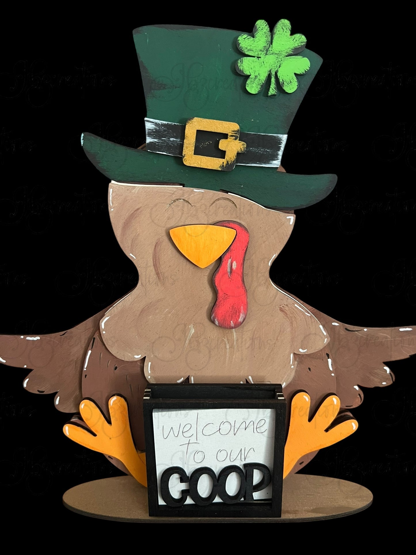 Farm Animal Turkey with Interchangeable Seasonal Hats Shelf Sitter Turkey Decor Turkey Decorations