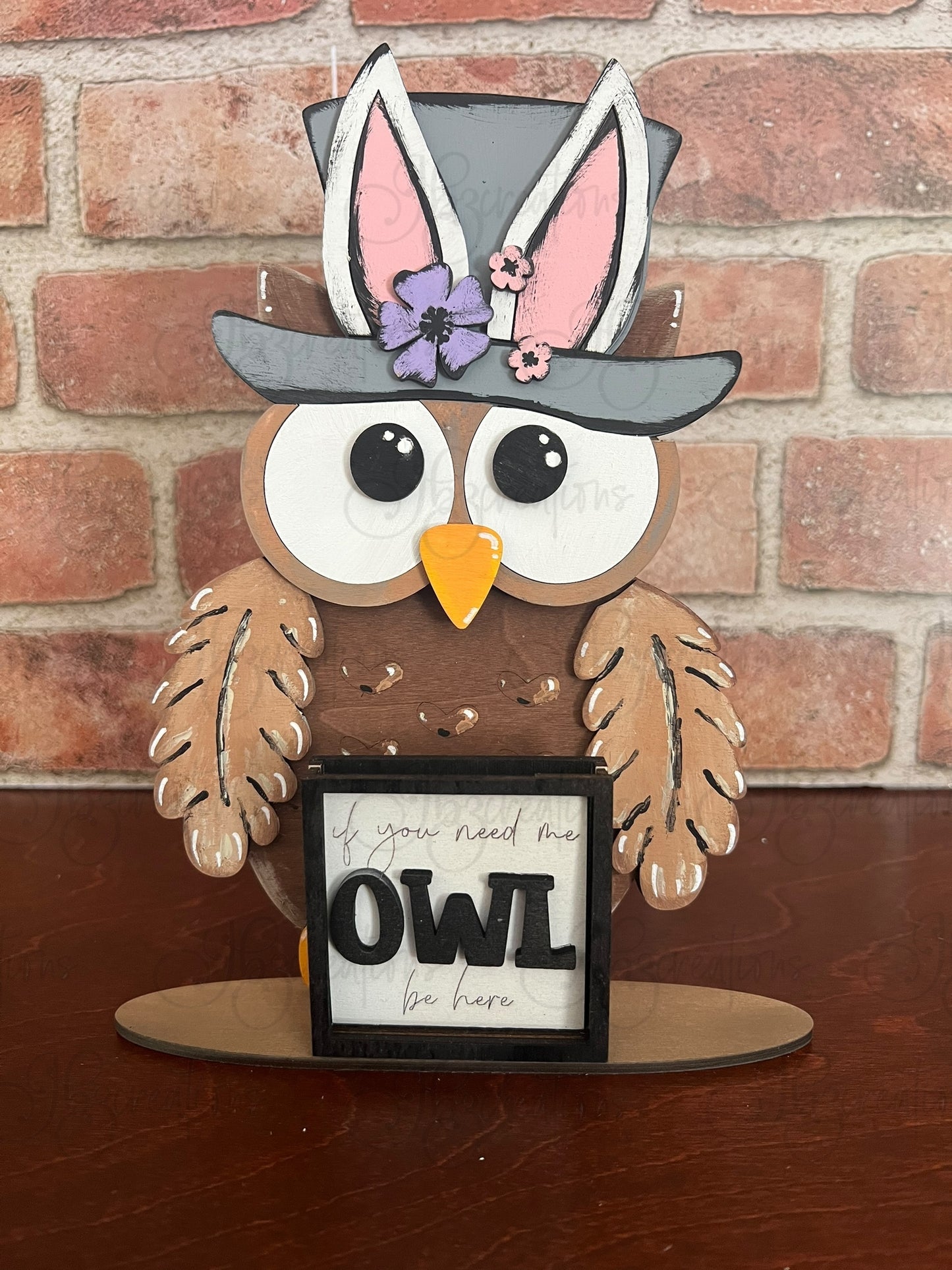 Farm Animal Owl with Interchangeable Seasonal Hats Shelf Sitter Owl Decor Owl Decorations