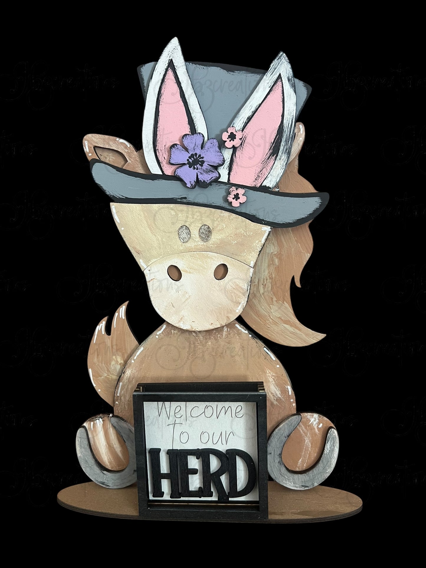 Farm Animal Horse with Interchangeable Seasonal Hats Shelf Sitter Horse Decor Horse Decorations
