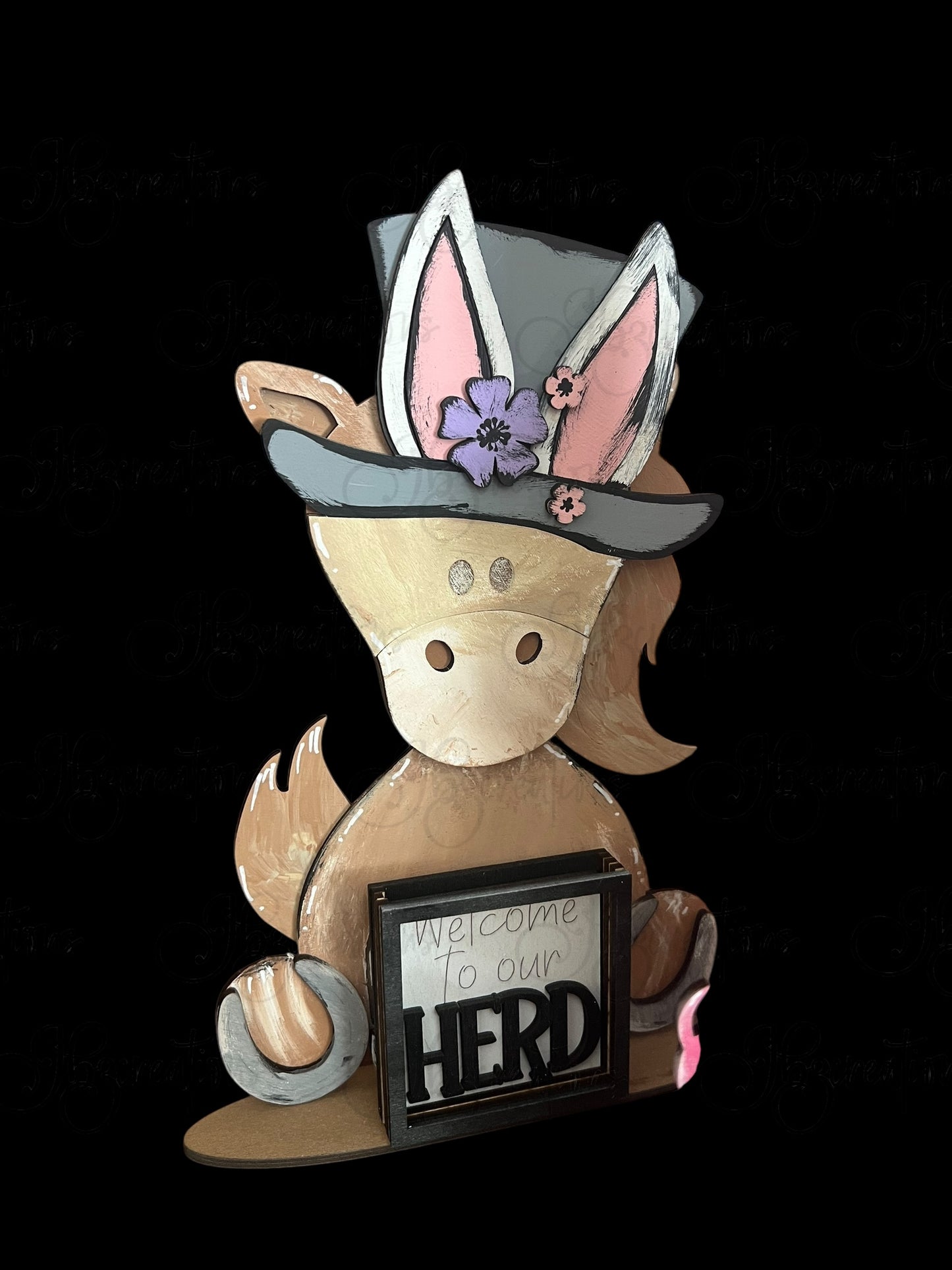 Farm Animal Horse with Interchangeable Seasonal Hats Shelf Sitter Horse Decor Horse Decorations