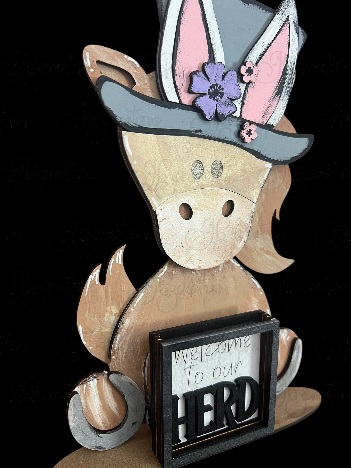 Farm Animal Horse with Interchangeable Seasonal Hats Shelf Sitter Horse Decor Horse Decorations