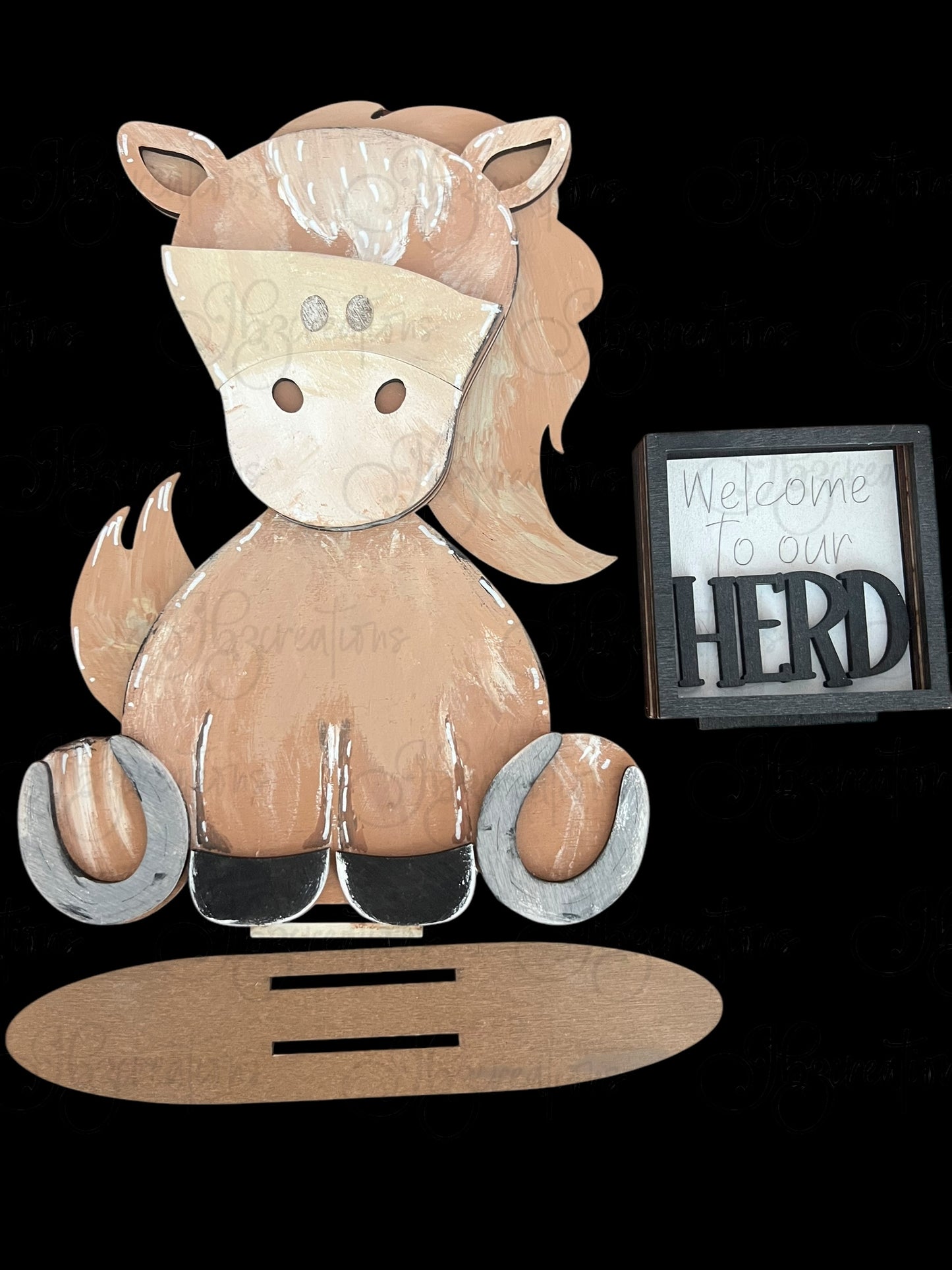 Farm Animal Horse with Interchangeable Seasonal Hats Shelf Sitter Horse Decor Horse Decorations