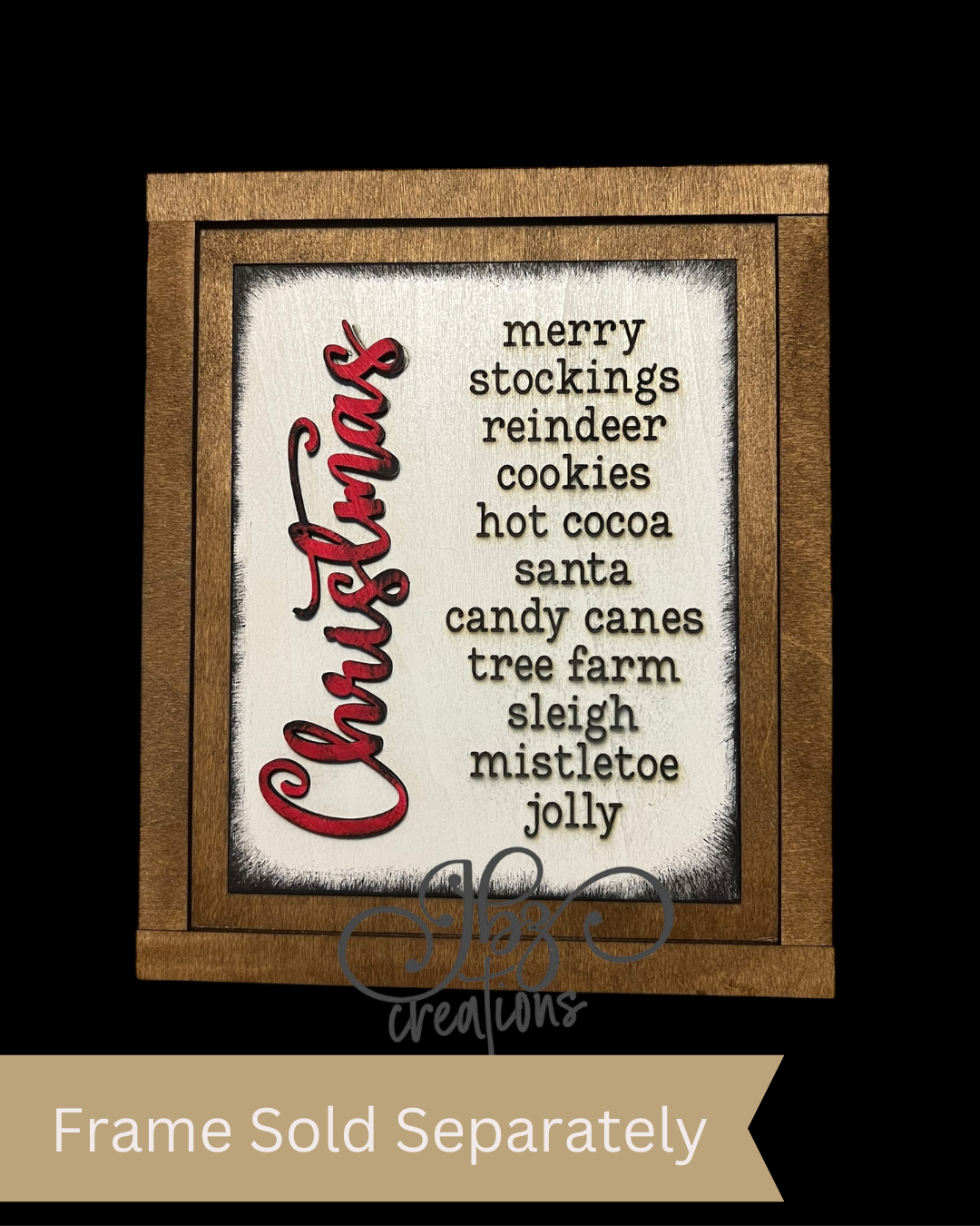 Farmhouse Christmas Chunky Block Frame Interchangeable Wood Frame Wood Sign for home, Christmas Sign, Seasonal Holiday Decor for shelf