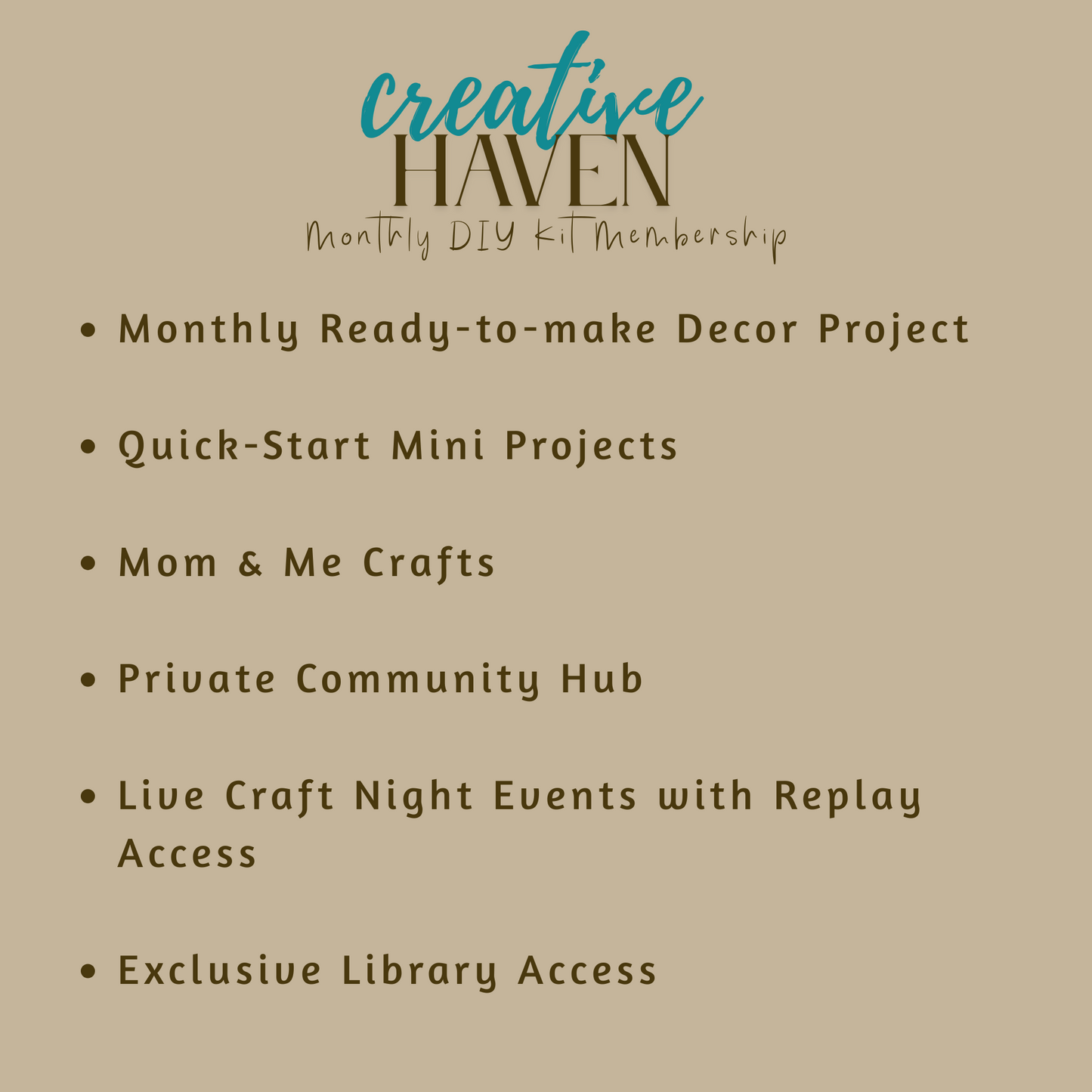 Creative Haven Membership - Monthly DIY kit to get inspired, slow down, and make something beautiful!