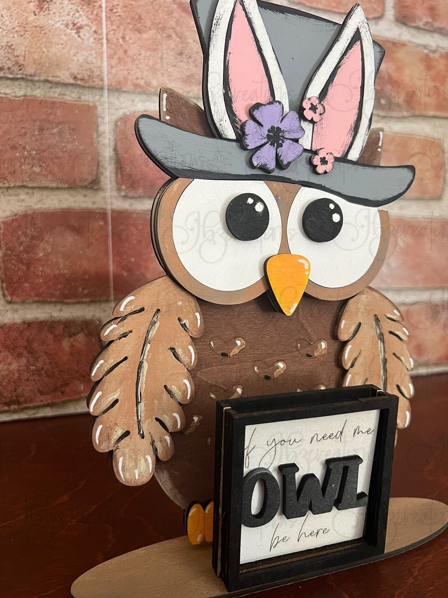 Farm Animal Owl with Interchangeable Seasonal Hats Shelf Sitter Owl Decor Owl Decorations