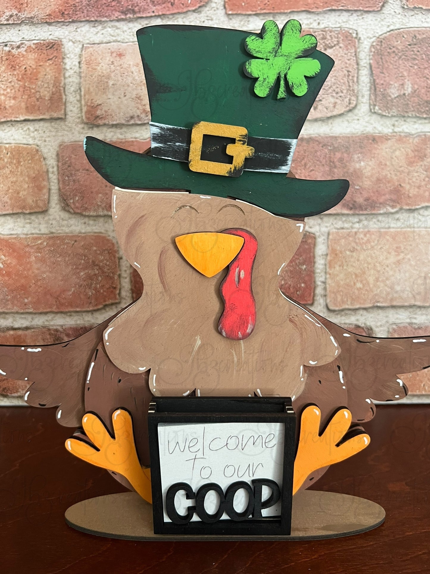 Farm Animal Turkey with Interchangeable Seasonal Hats Shelf Sitter Turkey Decor Turkey Decorations