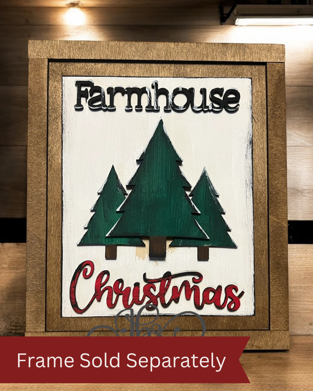 Farmhouse Christmas Chunky Block Frame Interchangeable Wood Frame Wood Sign for home, Christmas Sign, Seasonal Holiday Decor for shelf