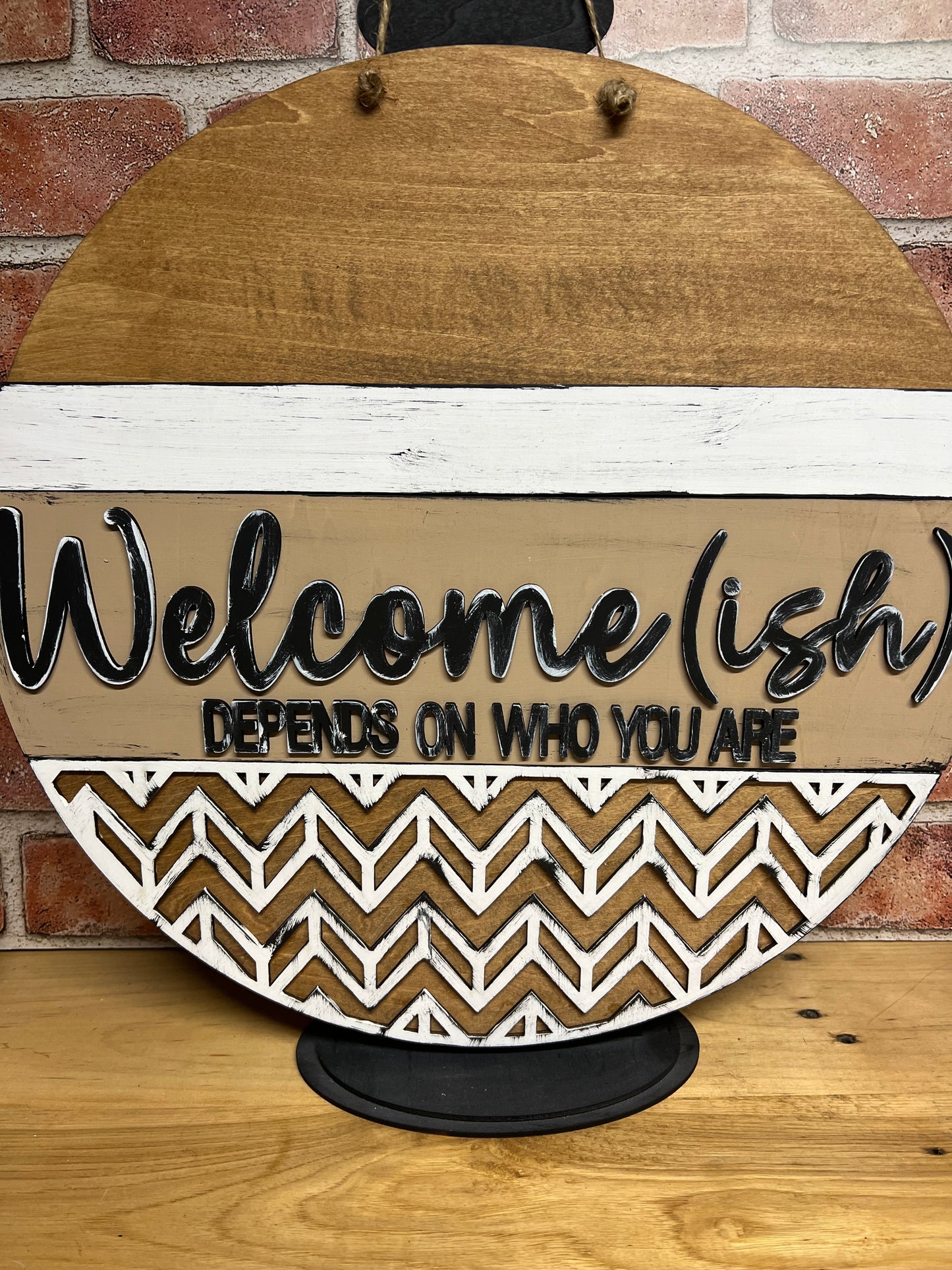 Welcome-ish Round Sign DIY Door Hanger Do It Yourself, Create It Yourself