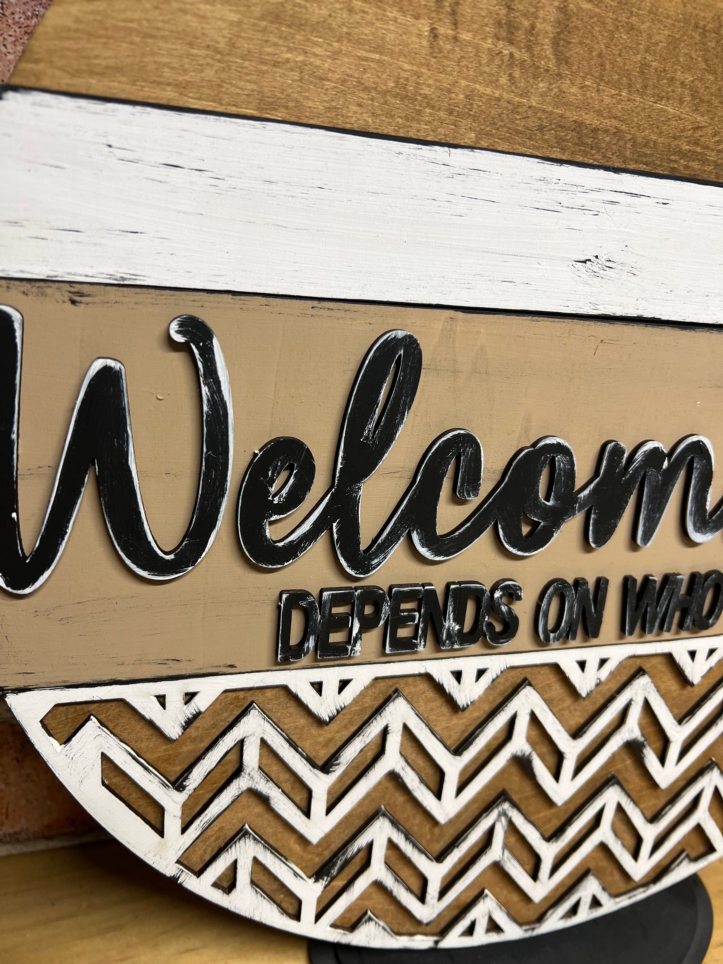 Welcome-ish Round Sign DIY Door Hanger Do It Yourself, Create It Yourself
