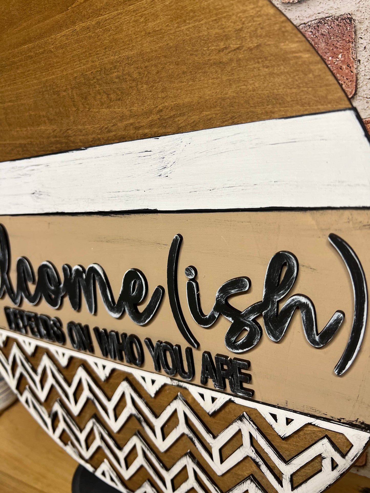 Welcome-ish Round Sign DIY Door Hanger Do It Yourself, Create It Yourself