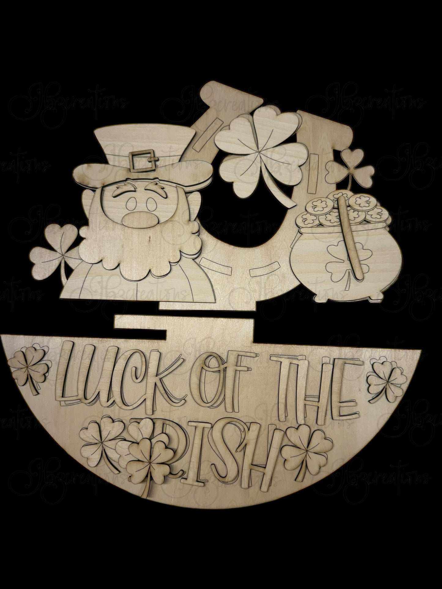 DIY St Patricks Day Interchangeable Holiday Door Sign 15" Insert ONLY