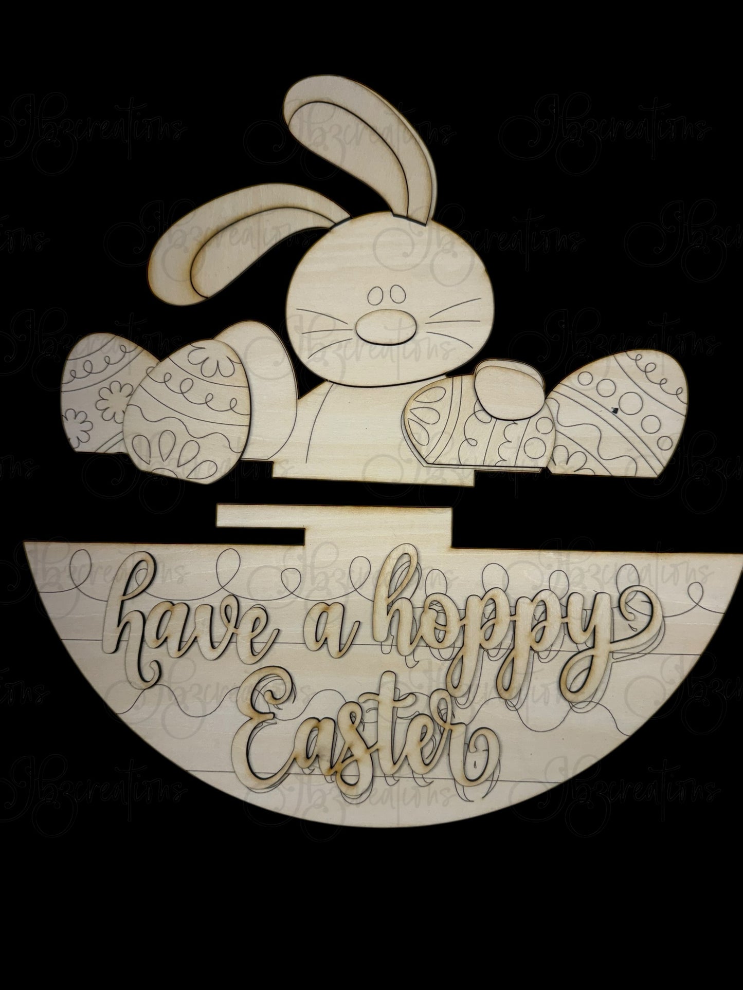 DIY Bunny with Eggs Interchangeable Holiday Door Sign 15" Insert ONLY