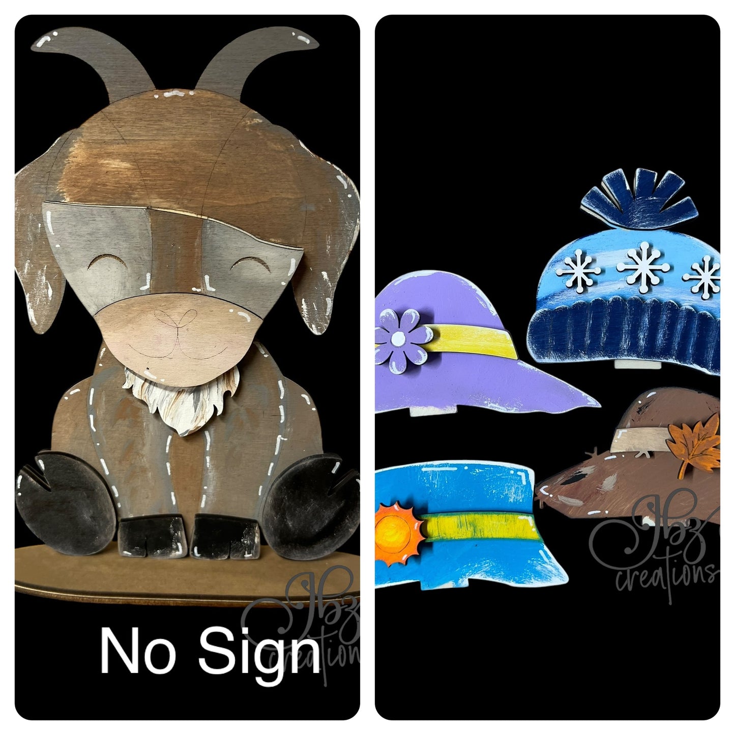 Farm Animal Goat with Interchangeable Seasonal Hats Shelf Sitter Goat Decor Goat Decorations