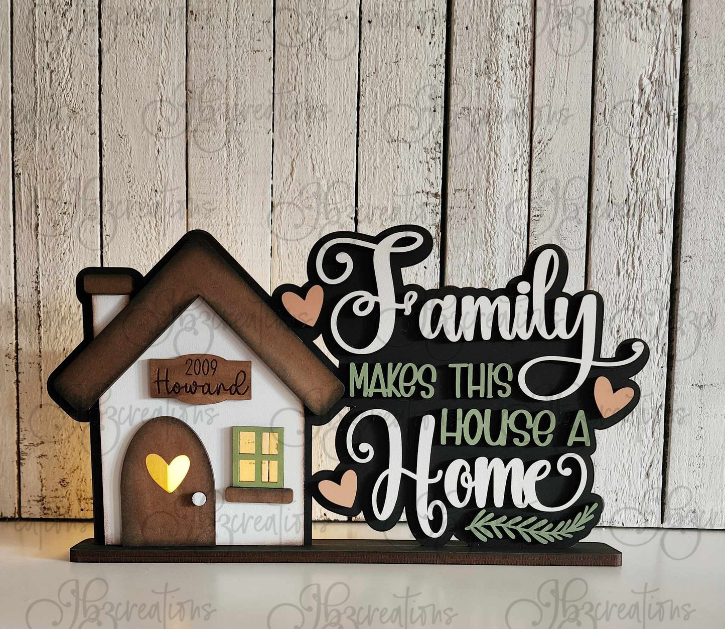 Family Home Word Art Votive Holder Shelf Decor Shelf Sitter DIY, Do-It-Yourself, Create-It-Yourself