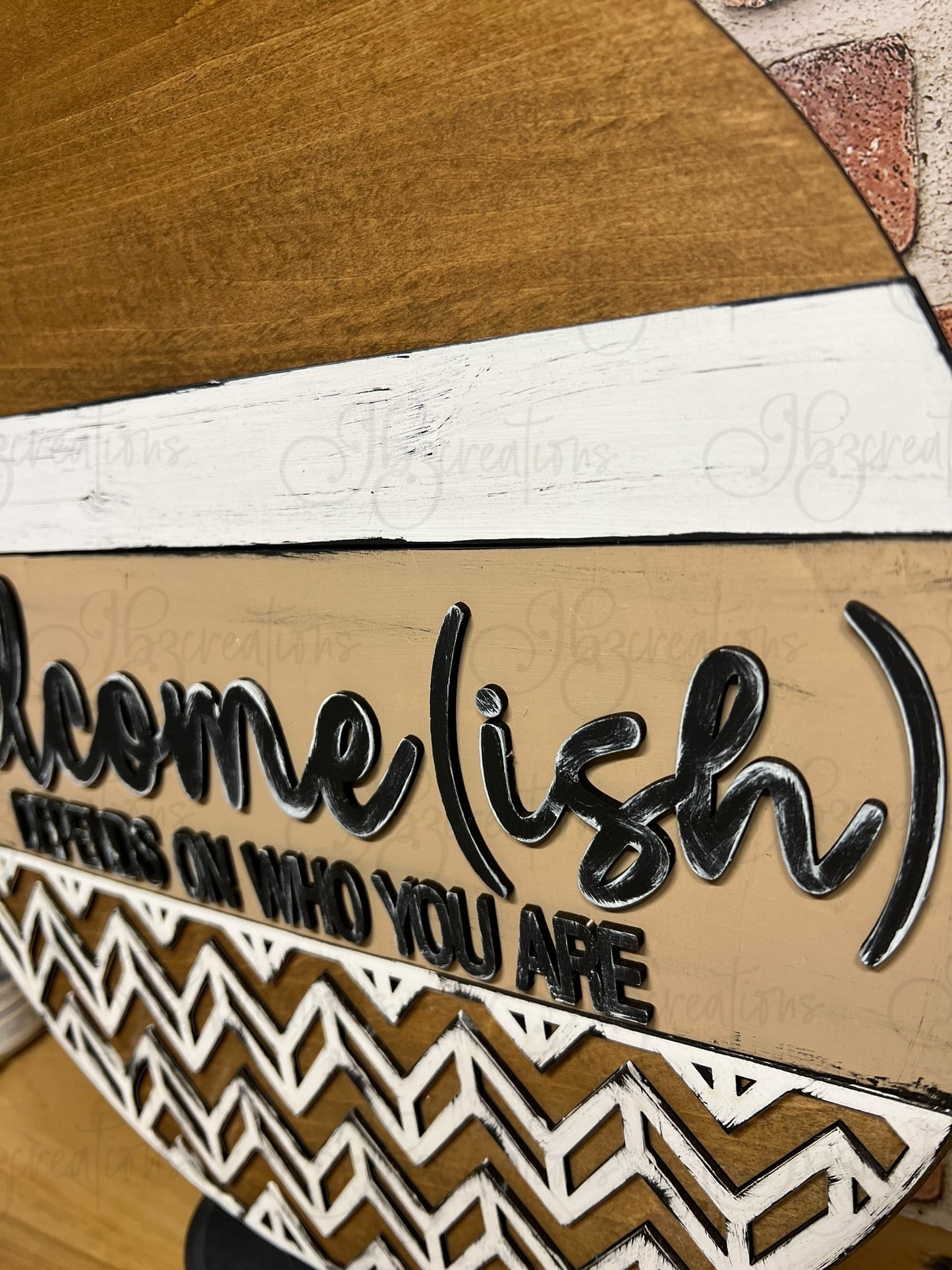 Welcome-ish Round Sign DIY Door Hanger Do It Yourself, Create It Yourself