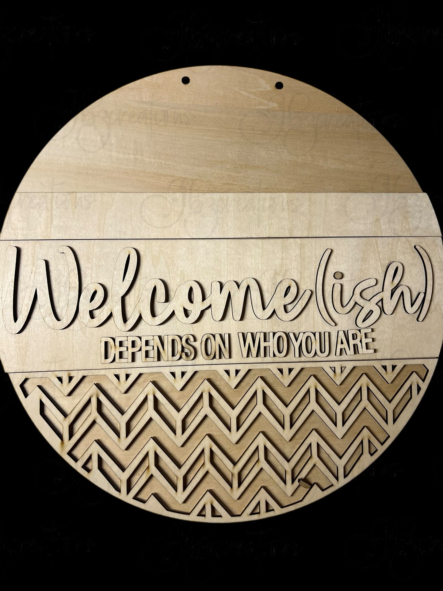 Welcome-ish Round Sign DIY Door Hanger Do It Yourself, Create It Yourself