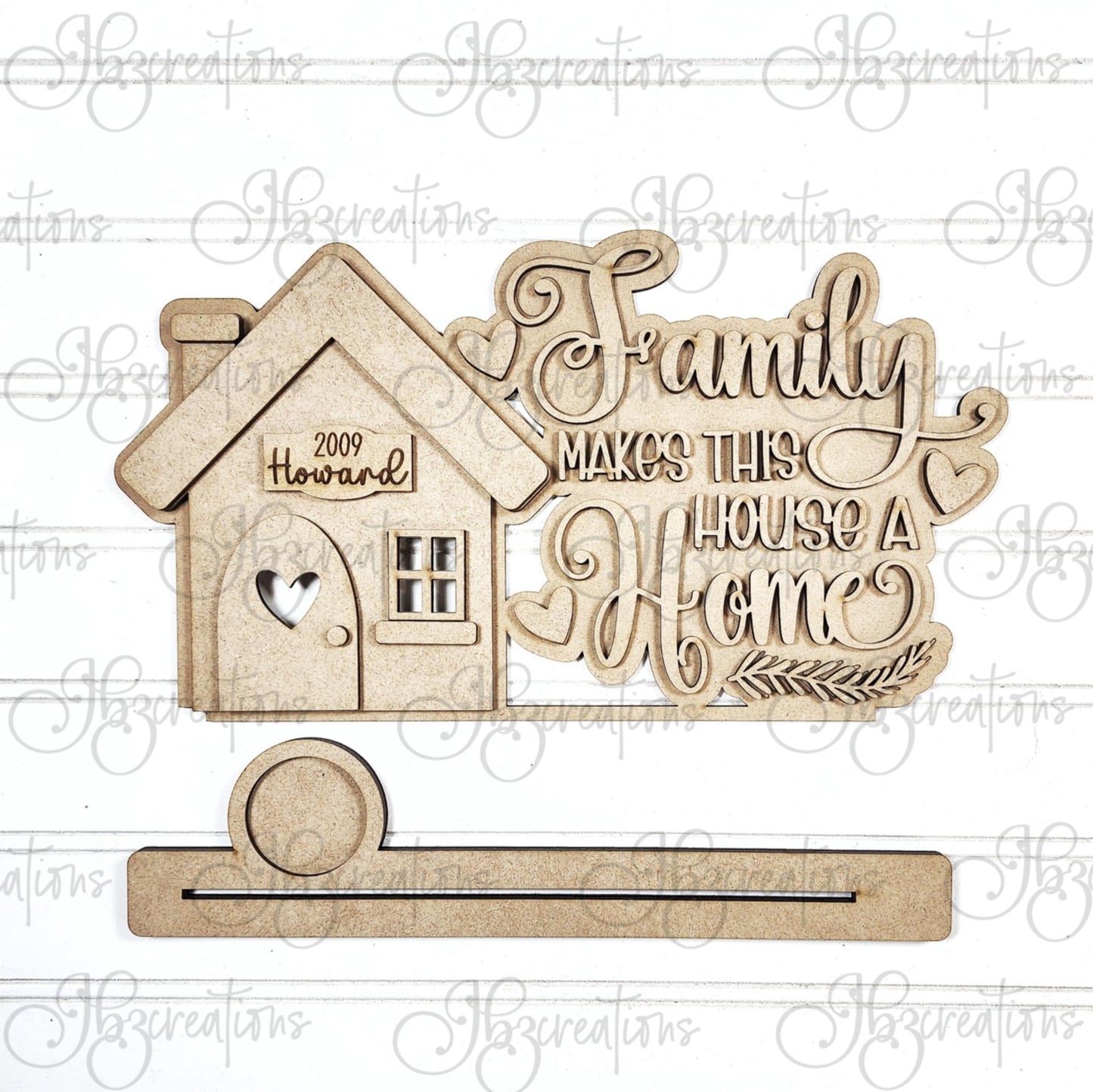 Family Home Word Art Votive Holder Shelf Decor Shelf Sitter DIY, Do-It-Yourself, Create-It-Yourself