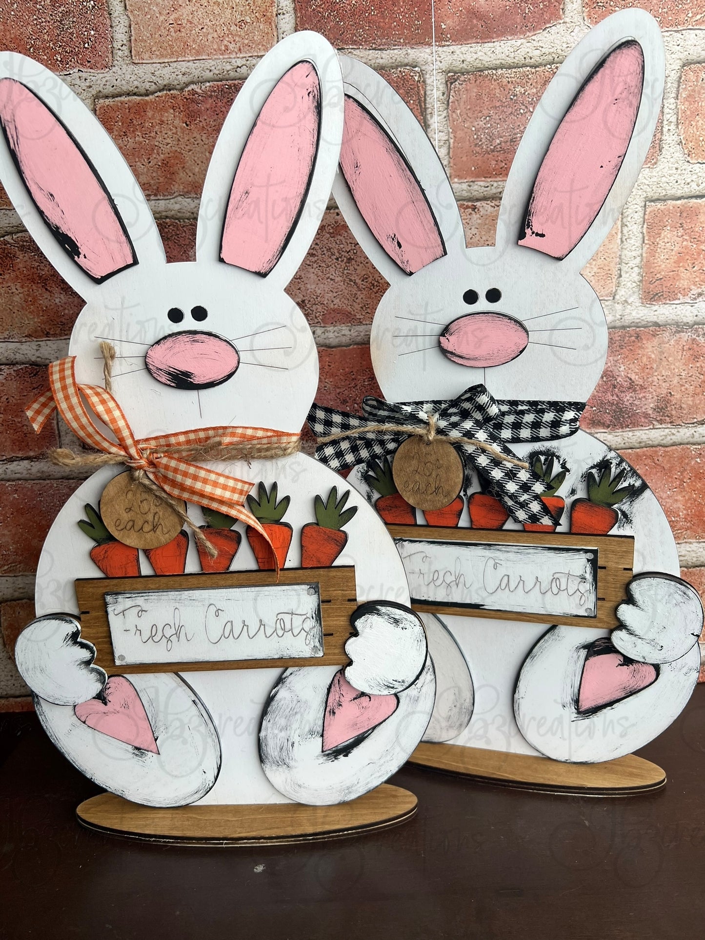 Easter Bunny Shelf Decor Easter Bunny holding basket of Carrots Mantle Decor Bunny Decor Easter Bunny Decor