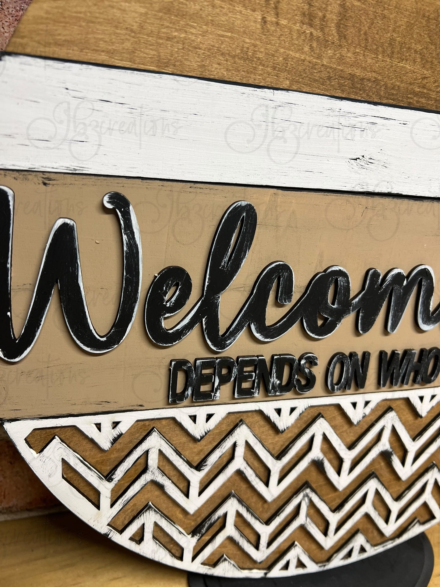 Welcome-ish Round Sign DIY Door Hanger Do It Yourself, Create It Yourself