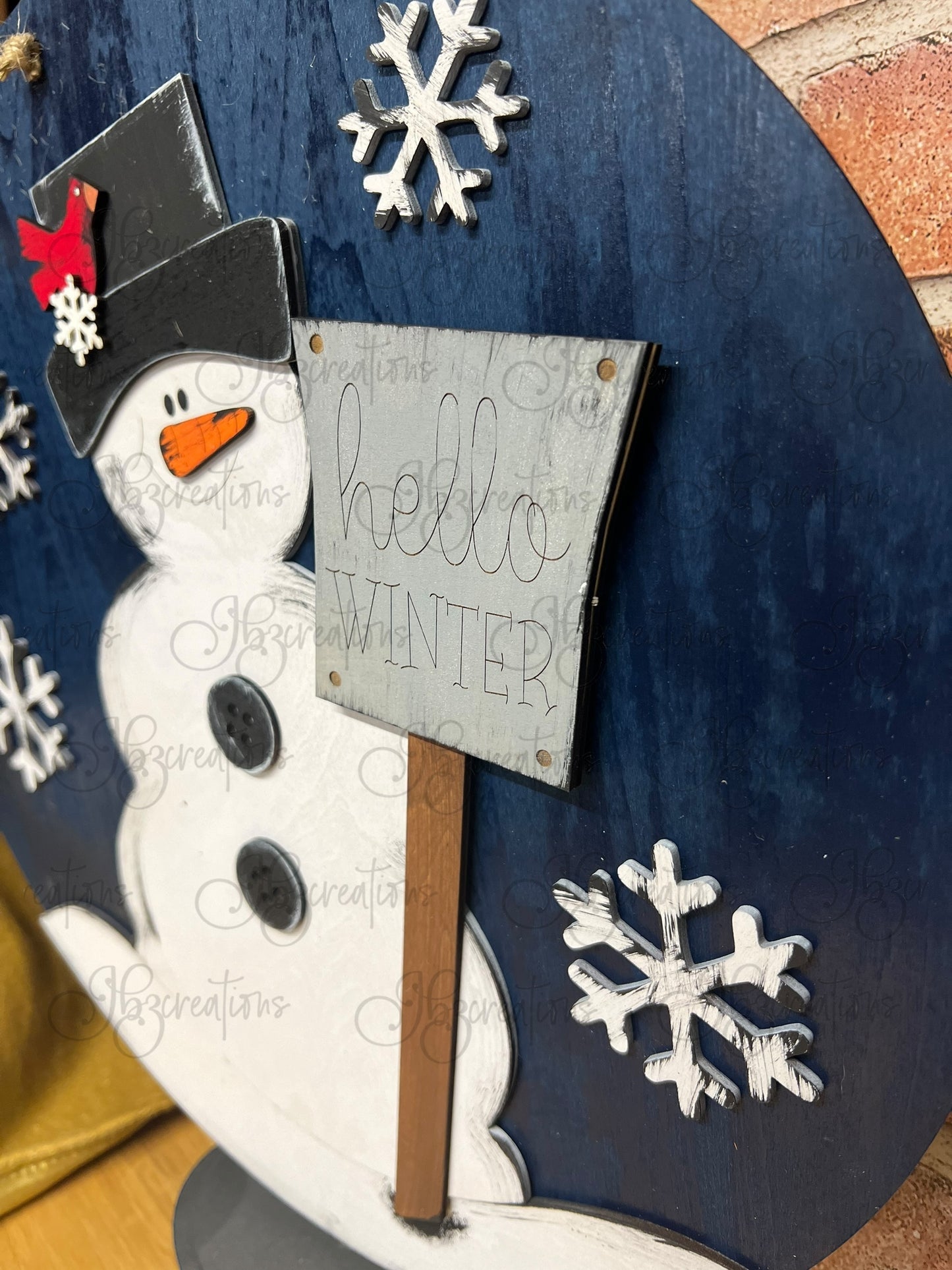 Snowman Door Hanger Welcome Winter Round Door Sign Christmas Door Hanger Welcome Sign Welcome Round Sign Christmas Winter door hanger