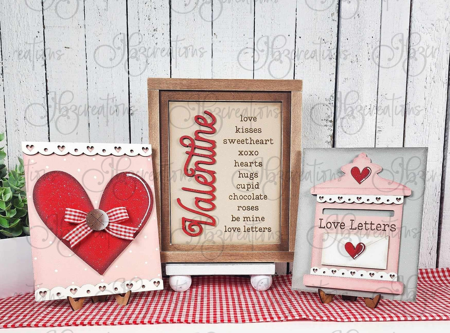 Valentine Sign Trio Do It Yourself Create it Yourself DIY Paint Project Kit