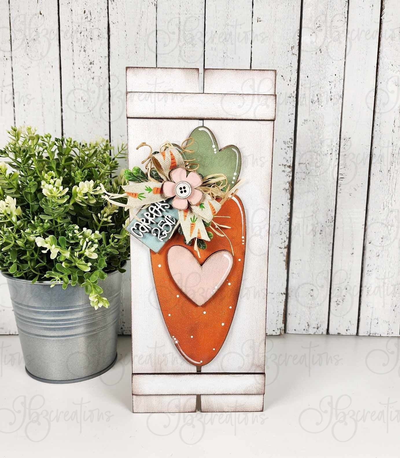 Easter Bunny and Carrot Sign Shelf Decor Shelf Sitter Hanging Sign DIY, Do-It-Yourself, Create-It-Yourself