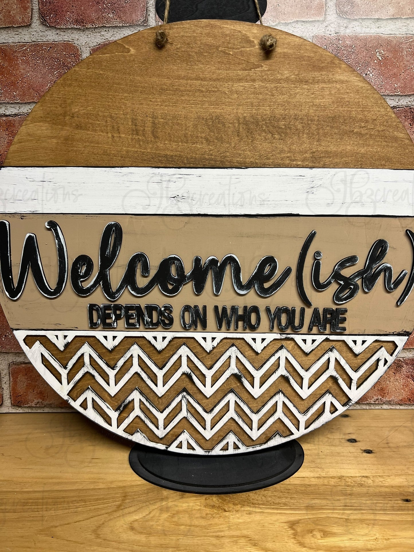 Welcome-ish Round Sign DIY Door Hanger Do It Yourself, Create It Yourself