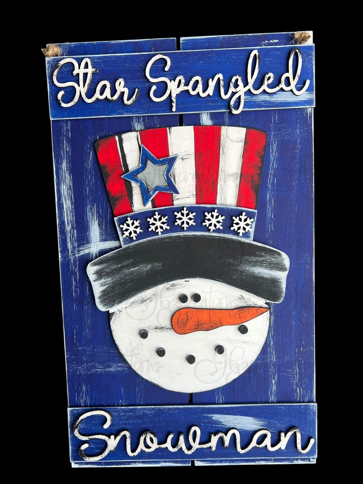 Snowman Independence Day Red White and Blue Pallet Sign Winter Snowman Door Hanger Welcome Sign