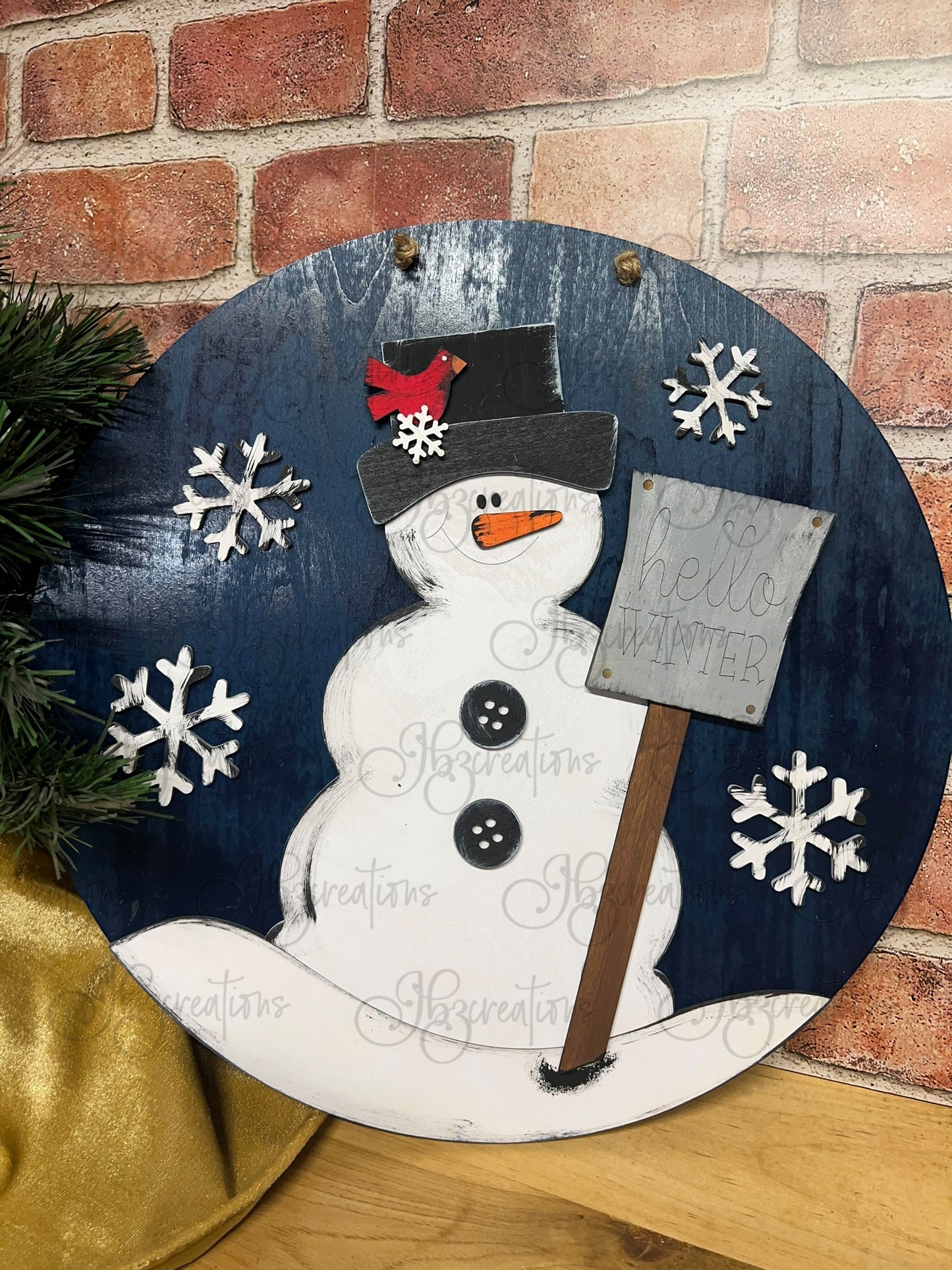 Snowman Door Hanger Welcome Winter Round Door Sign Christmas Door Hanger Welcome Sign Welcome Round Sign Christmas Winter door hanger