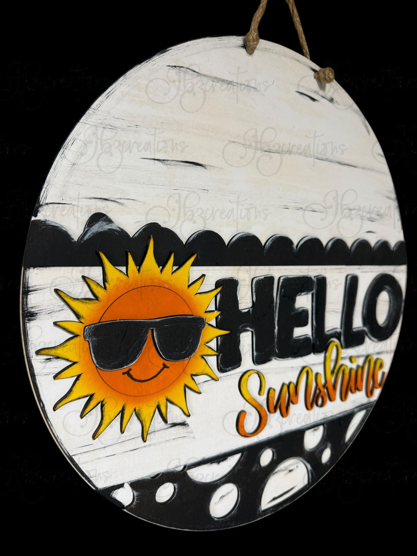 Hello Sunshine Sun Welcome Round Sign Sun Door Sign