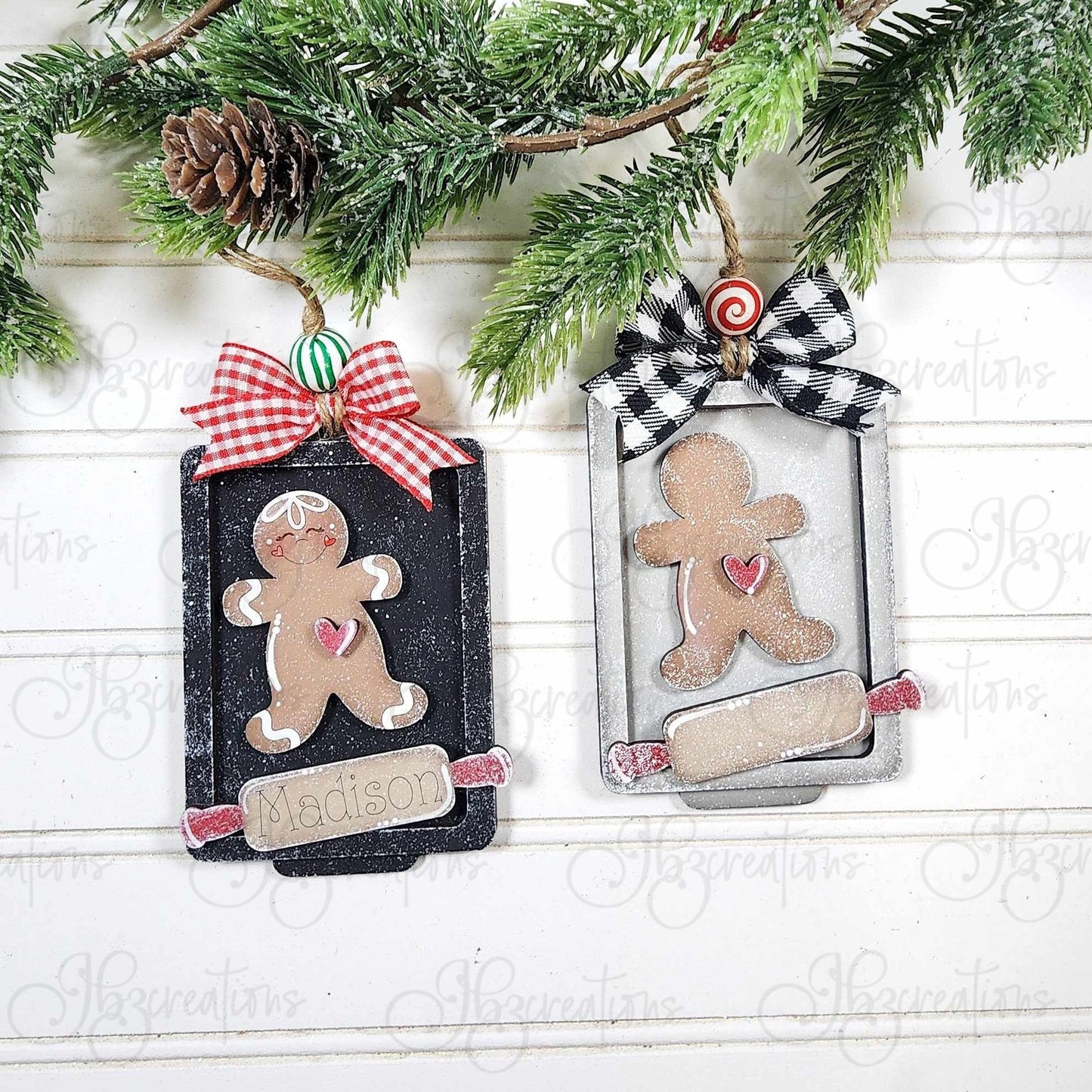 Gingerbread Man Ornaments set of four DIY, Do-It-Yourself, Create-It-Yourself
