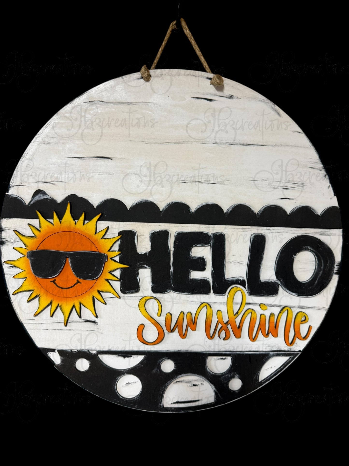 Hello Sunshine Sun Welcome Round Sign Sun Door Sign