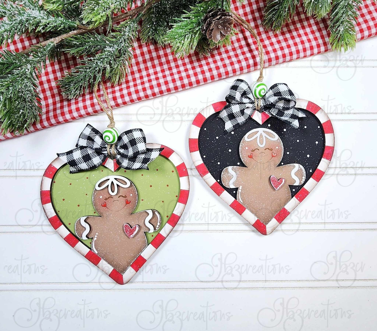 Gingerbread Man Ornaments set of four DIY, Do-It-Yourself, Create-It-Yourself