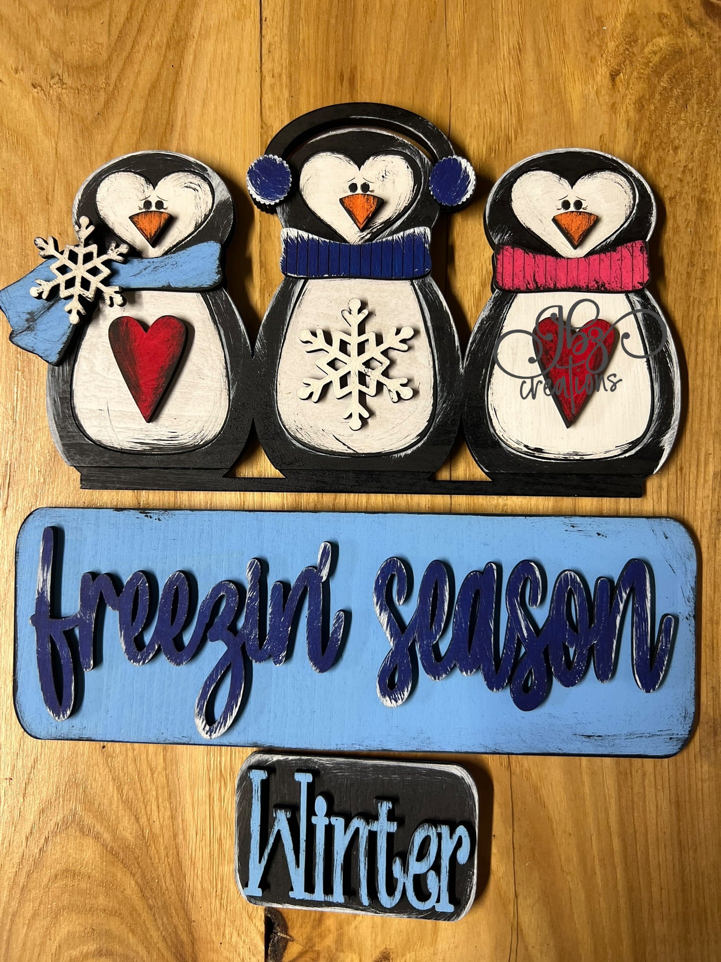 Penguin Truck Inserts Freezin Season Winter Truck Add-on Interchangeable Retro Truck ADD-ON ONLY Truck Inserts