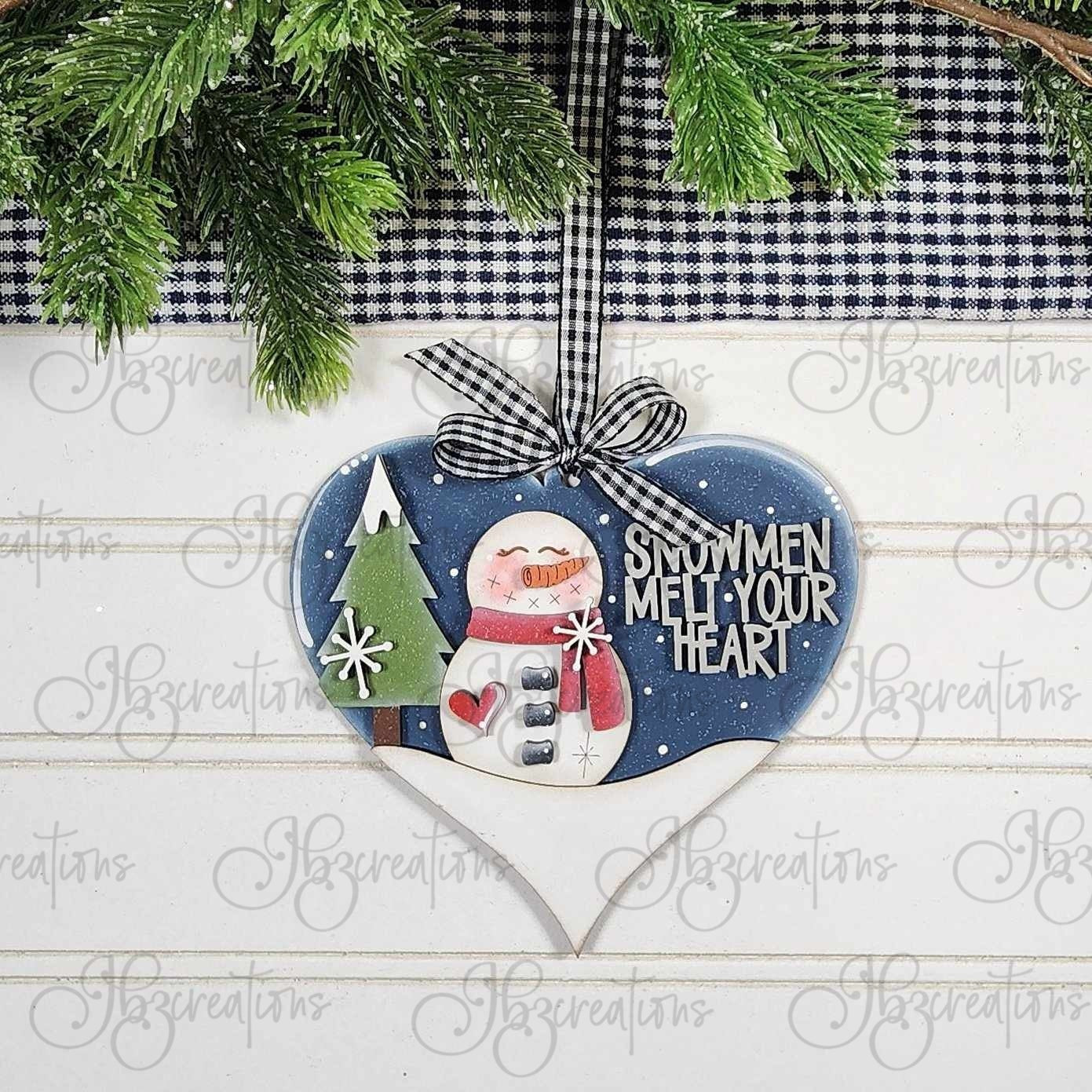 Snowman Ornaments set of four DIY, Do-It-Yourself, Create-It-Yourself