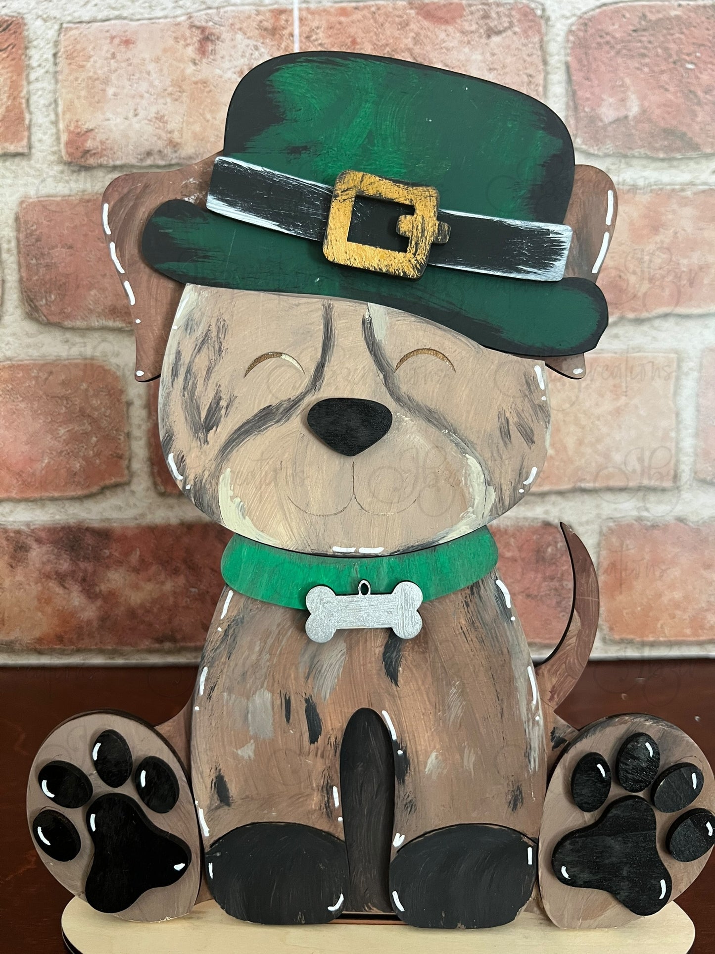 Farm Animal Dog with Interchangeable Seasonal Hats Shelf Sitter Dog Decorations Puppy Decorations