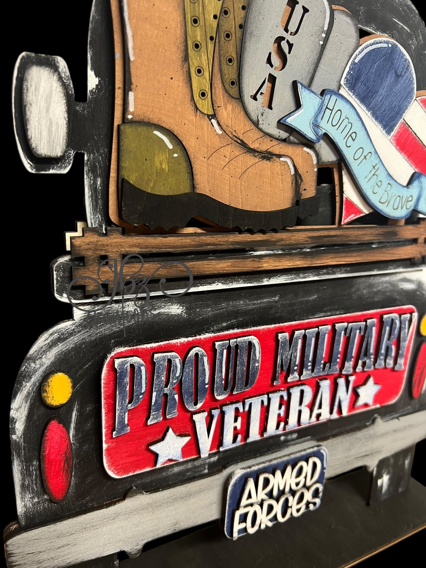 Proud Military Veteran Interchangeable Retro Truck ADD-ON ONLY Truck Inserts