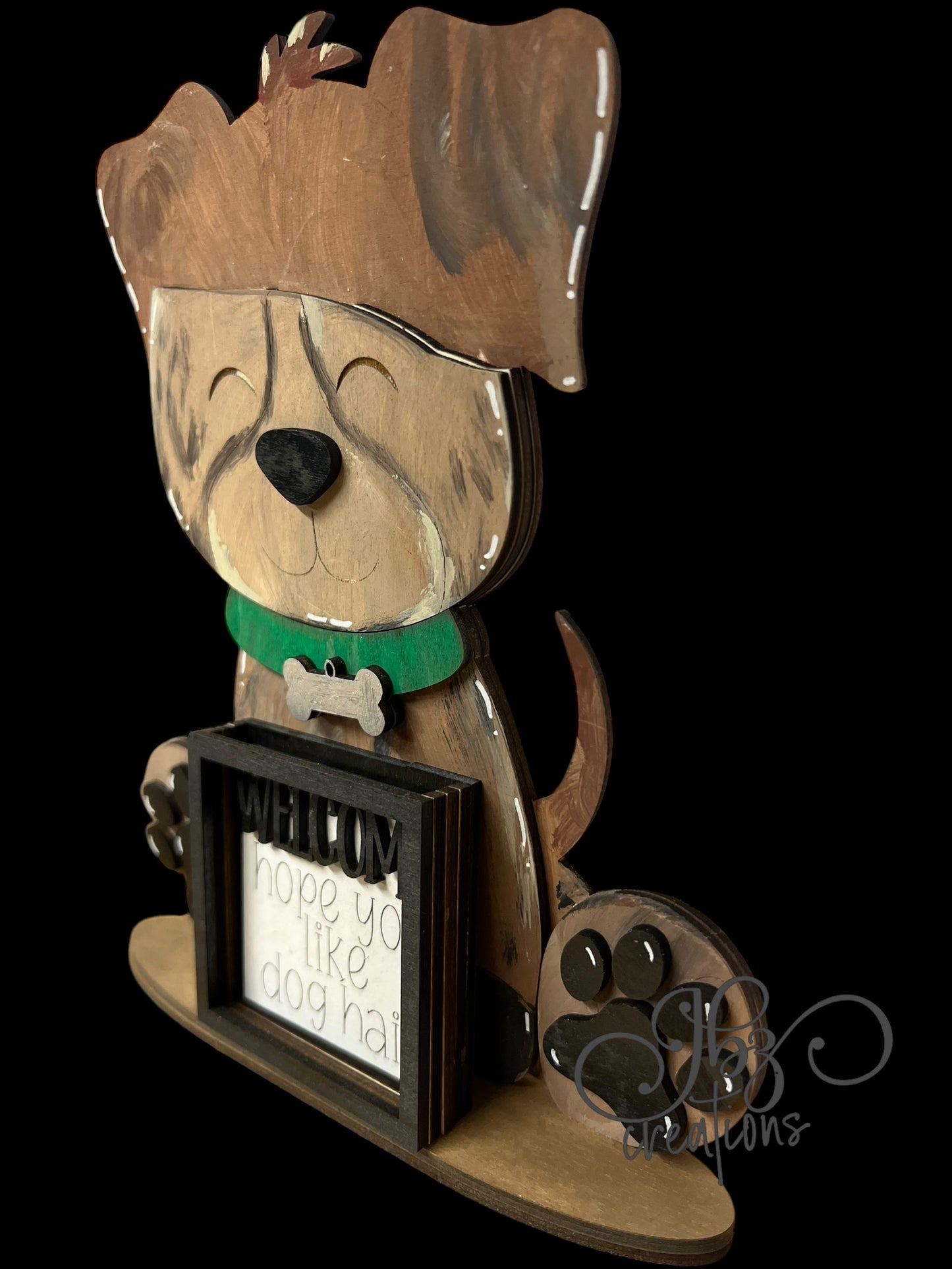 Farm Animal Dog with Interchangeable Seasonal Hats Shelf Sitter Dog Decorations Puppy Decorations