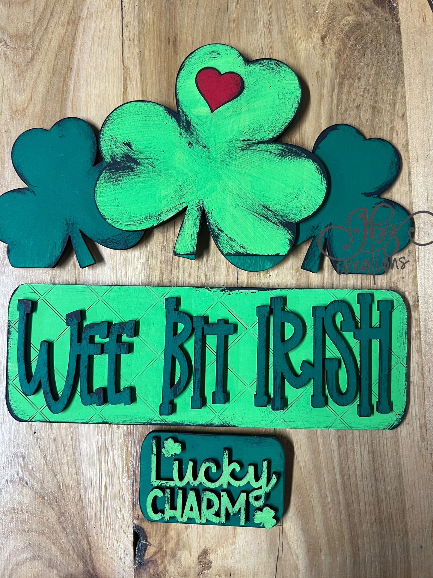 St Patrick's Day Shamrock Interchangeable Truck ADD-ON ONLY Truck Inserts Wee Bit Irish Truck Add-on