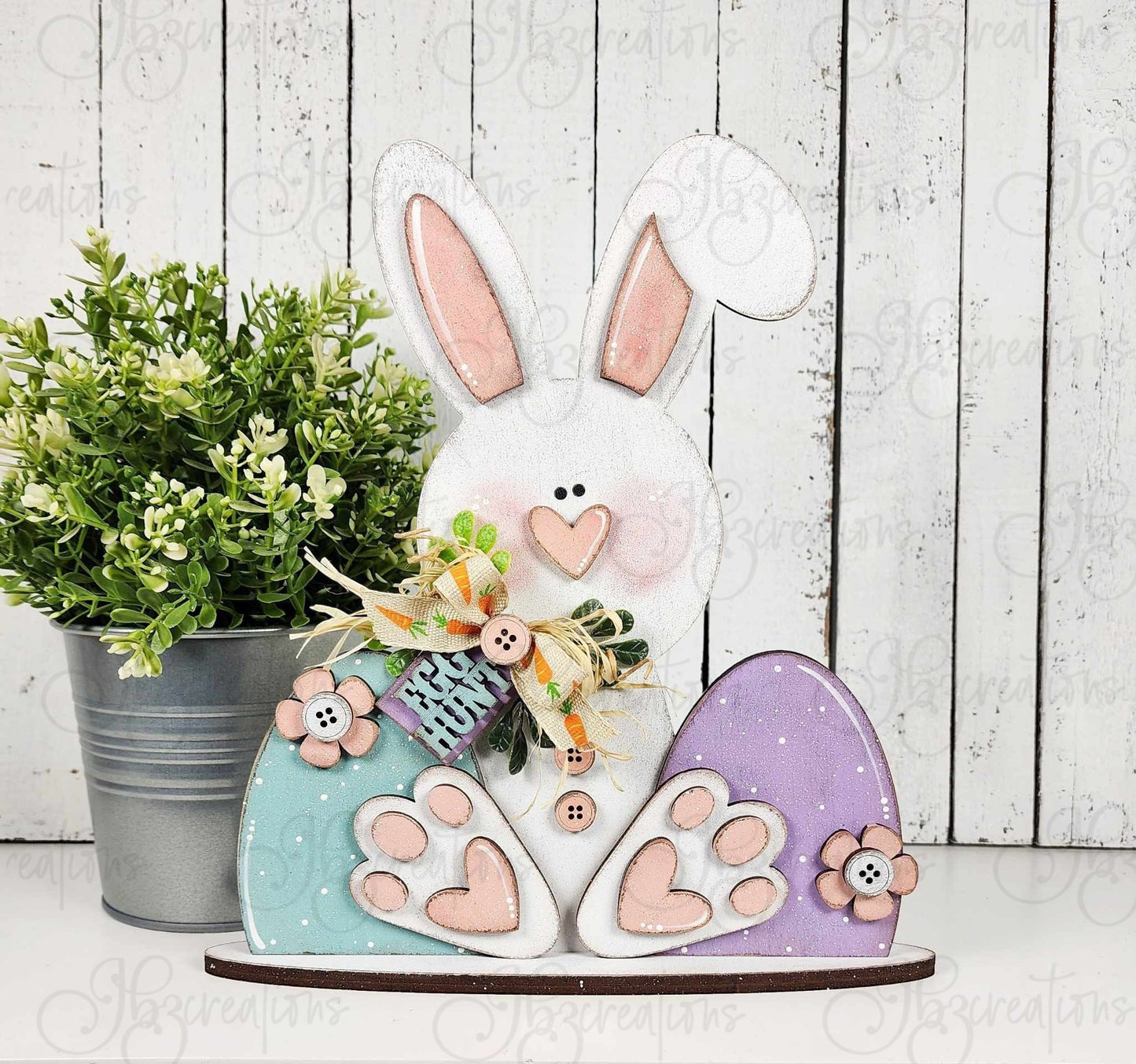 Easter Bunny and Egg Shelf Decor Shelf Sitter DIY, Do-It-Yourself, Create-It-Yourself