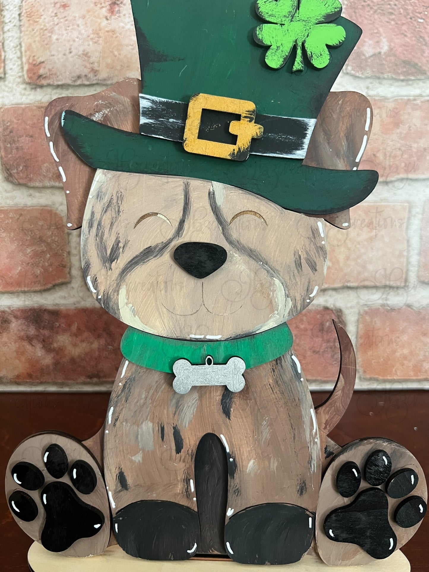Farm Animal Dog with Interchangeable Seasonal Hats Shelf Sitter Dog Decorations Puppy Decorations