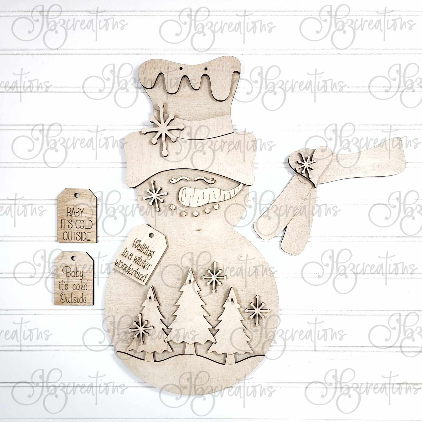 Snowman Ornaments set of four DIY, Do-It-Yourself, Create-It-Yourself