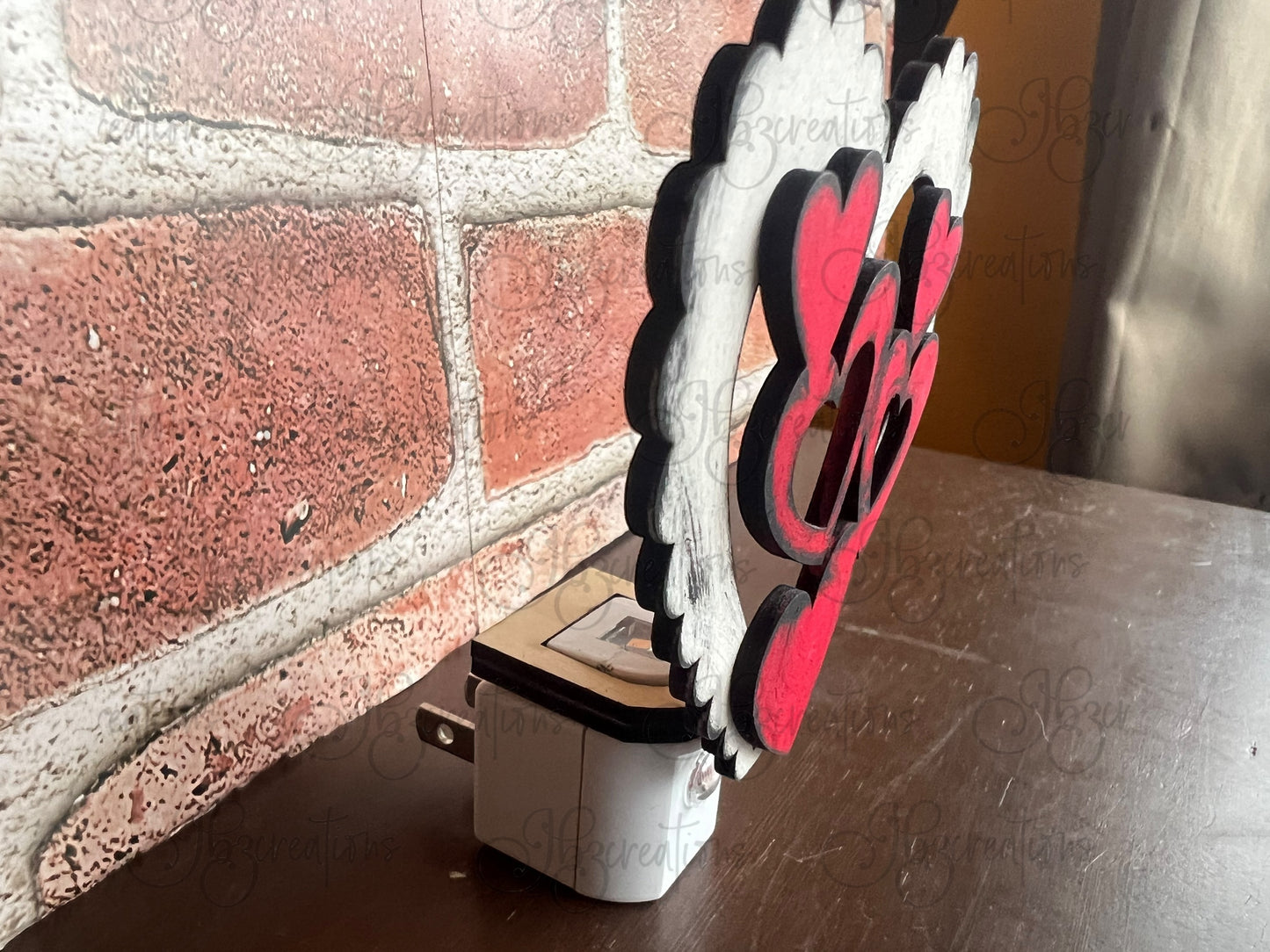 Valentine Night Light Cover, Wooden Decorative Light, Gift for Loved Ones