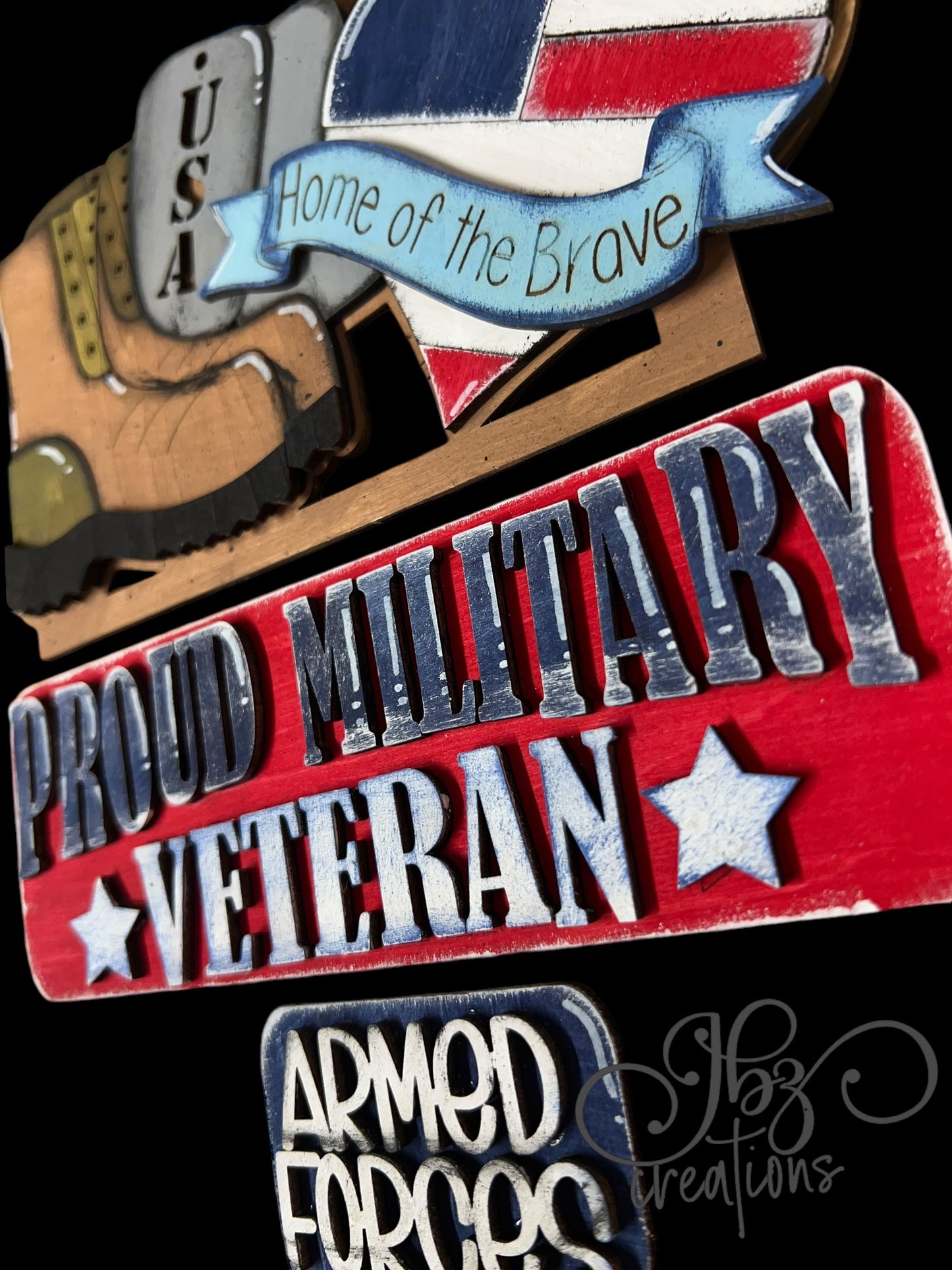 Proud Military Veteran Interchangeable Retro Truck ADD-ON ONLY Truck Inserts
