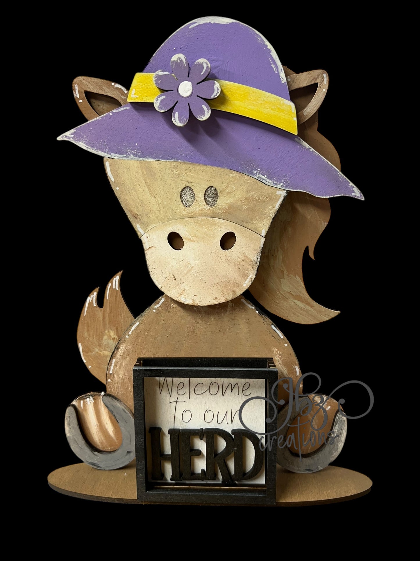 Farm Animal Horse with Interchangeable Seasonal Hats Shelf Sitter Horse Decor Horse Decorations