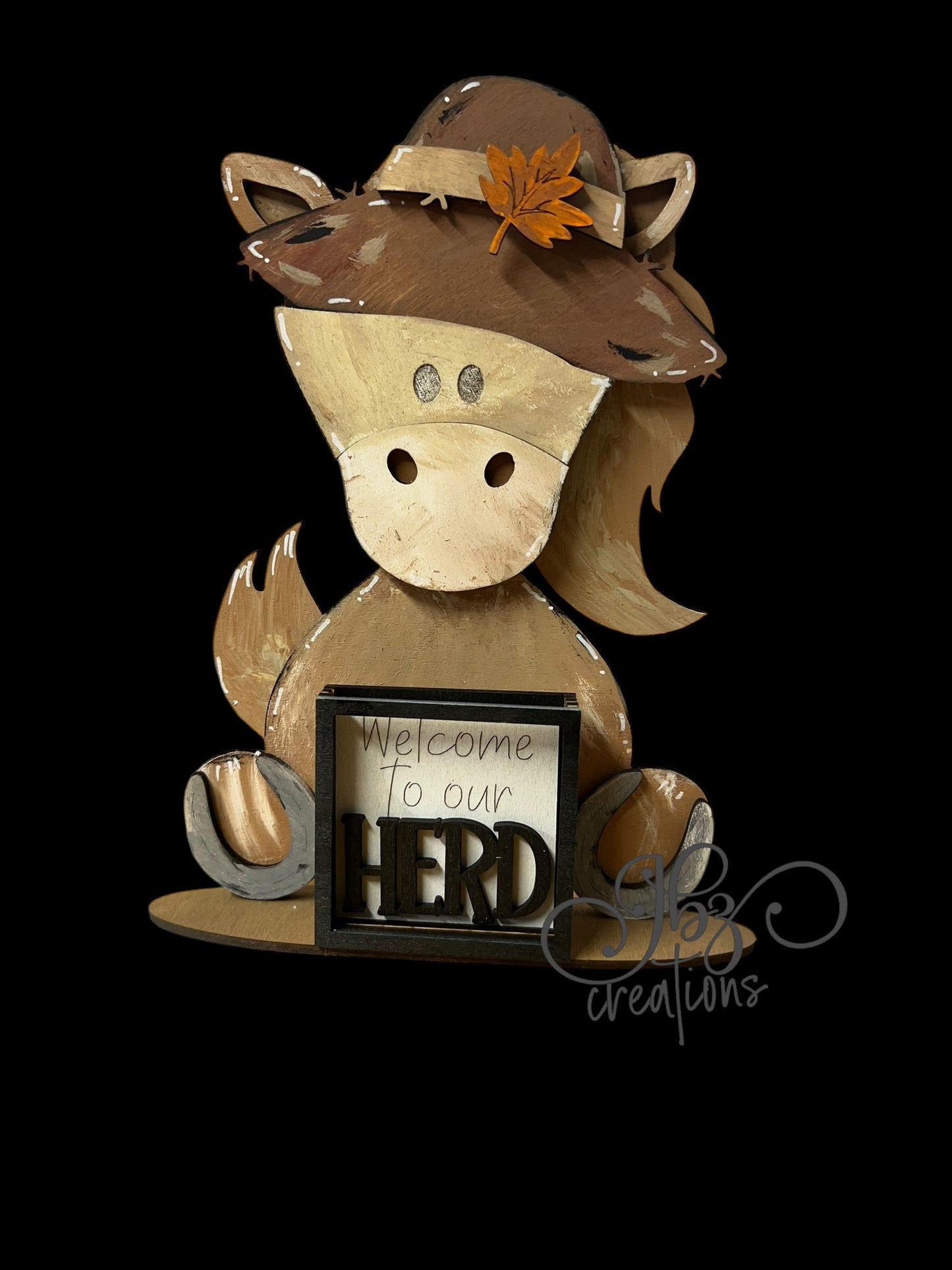 Farm Animal Horse with Interchangeable Seasonal Hats Shelf Sitter Horse Decor Horse Decorations